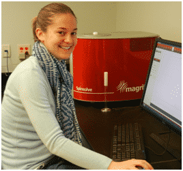 Amy Becker, a 2nd year Imaging Science student at RIT with the Magritek Spinsolve Benchtop NMR